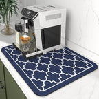 WISELIFE Dish Drying Mat Super Absorbent Drying Mat Large Dish Drying Mats for Kitchen Counter Easy Clean Dish Mat Kitchen Drying Mat15"x 18" Stylish Blue
