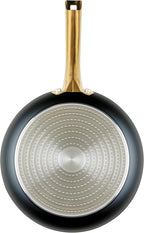 Farberware Forged Induction Ceramic Nonstick Pots and Pans Set with Lids and Kitchen Cooking Tools - Dishwasher Safe, Suitable for All Stovetops, 12 Piece Cookware Set - Black and Gold