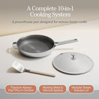 Our Place Titanium Always Pan Pro | 10.6" PFAS-Free Nonstick Frying Pan with Spatula | Chef-Grade Tri-Ply Stainless Steel & Aluminum Build | Induction & Oven-Safe up to 1000°F | Chrome