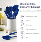GIR: Get It Right 10-Piece Silicone Essentials Kitchen utensils set - Ladle, Spatula, Flip, Spoon & Spoonula - Non toxic cooking utensils for Nonstick Cookware, Cooking and Baking - Royal Blue