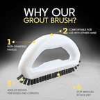 Grout Cleaning Brush Set (4 Pcs) Heavy Duty Hand Grout Scrub Brush & Detail Cleaning Brush Set for Baseboards,Floor, Corners, Shower, Bath Tub & Tiles
