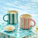Stripe Ceramic Coffee Mugs, 12oz Vibrant Striped Red Design Cute Mugs, Dishwasher & Microwave Safe Cups for Coffee, Tea, and Cocoa, Perfect for Daily Brews tea or coffee