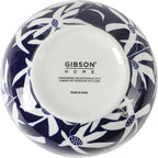 Gibson Home Ivory Estate 4-Piece Cereal Bowl Set, 5.5 Inch Round Stoneware Bowls, Blue & White Floral Pattern, Assorted Decorative Designs
