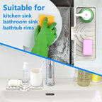 Sponge Holder for Kitchen Sink, Dish Sponge Holder & Soap Tray with Drain, Bathroom Sink Sponge Drying Rack & Perfect Organizer for Dispenser,Bottle,Cup on Sinks or Counter (10"x 4"Cream)