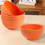 Unbreakable Wheat Straw Cereal Bowls Set of 4, 24 OZ Microwave and Dishwasher Safe Lightweight Soup and Salad Bowl Sets, Reusable Dessert Bowls for Rice, Pasta, Snack, Fruit, BPA Free (Orange)