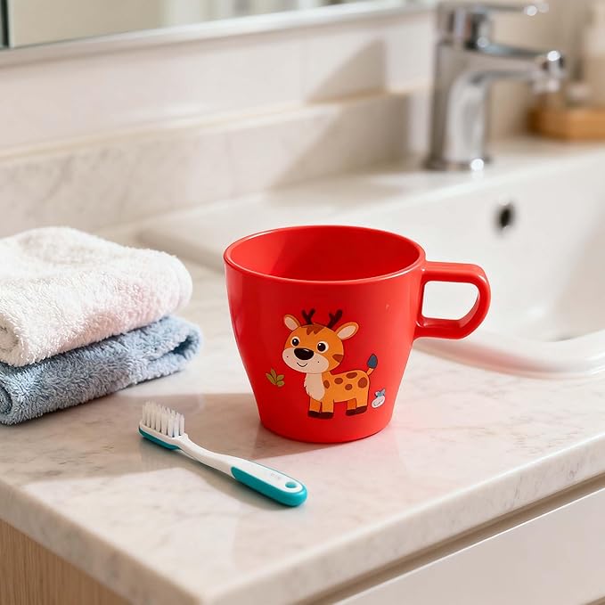 10 oz Coffee Cups Eco-Friendly, Shatter-Resistant Mug with Hanging Ears | Thickened Porcelain-Like Material | Suitable for Both Commercial and Home use(6-pack)(Red)