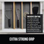GORILLA GRIP powerGRIP Drawer Shelf and Cabinet Liner, Thick Strong Hold, Non-Adhesive Liners Protect Kitchen Cabinets and Cupboard, Bathroom Drawers, Easy Install, Breathable Mat, 12" x10', Charcoal