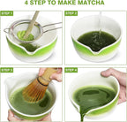 Matcha Whisk Set, Premium Ceremonial Grade Matcha Set Includes Matcha Bowl, Bamboo Scoop, Matcha Powder Sifter, Matcha Whisk and Holder for Matcha Lovers