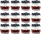 Vikko Small Glass Bowls, 7 Ounce Glass Dessert Cups, Set of 12 Dessert Bowls, Parfait Glasses, Stackable Bodega Glasses, Tasting Glasses, Custard Cups, Short Glasses - 3.2" x 2.2”
