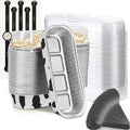 Mini Loaf Baking Pans with Lids and Spoons (50 Pack, 6.8oz) Rectangle Aluminum Foil Baking Pans Tins Containers - Cupcake Containers Wrappers Cheesecake Creme Brulee Ramekins