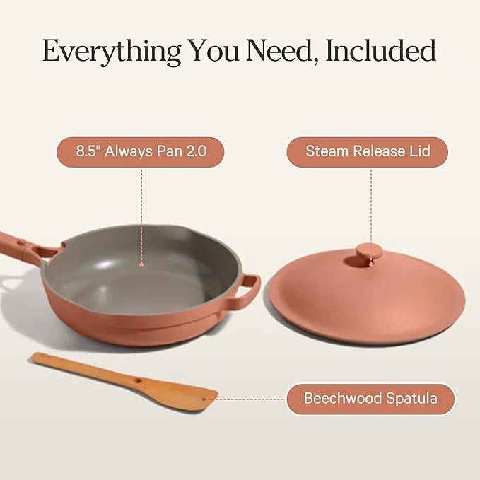 Our Place Mini Always Pan | 8.5" Ceramic Pan with Modular Lid & Beechwood Spatula | Patented 10-in-1 Nonstick, Non-Toxic Cookware Made Without PFAS | Induction & Oven-Safe up to 450°F | Spice