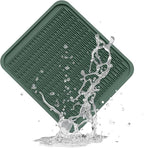 ZLR Large Silicone Dish Drying Mat (16" x 18") - XL Heavy Duty Drainboard Mat for Pots, Pans & Family Loads - Heat Resistant Trivet & Counter Protector, Easy Clean (Dark Green)