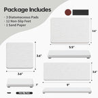Razborci 3PCS Bathroom Sink Vanity Trays, Quick Stone Drying Mat Dish Soap Dispenser Sponge Holder for Kitchen Counter, Diatomaceous Earth Water Absorbing Caddy Organizer, White