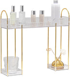 YCIA&DONE Bathroom Countertop Organizer Over The Faucet, Narrow Counter Organizers Above Sink, Table Mounted Shelf for Kitchen, Toilet, Laundry(White Clear)