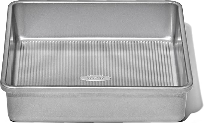 OXO Good Grips Non-Stick Pro Clear Coated Metal Bakeware Cake Pan 9 in Square, Baking Pan for Cakes, Brownies and Cookies