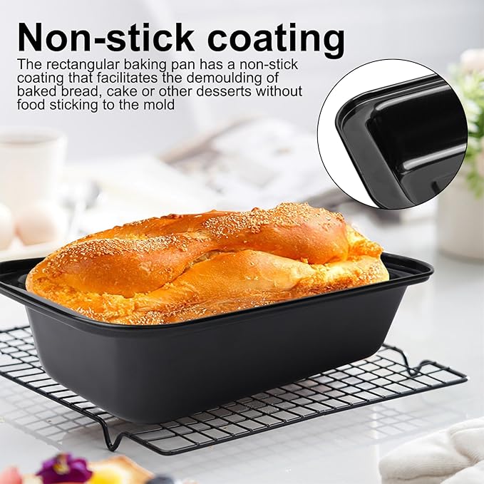 2 Pcs Loaf Bread Pans for Homemade Breads, 2 LB Nonstick Loaf Baking Pans, Carbon Steel for Cakes Sandwich Toast Brownies Sourdough Bread Pan Baking Supplies, with Dough Scraper