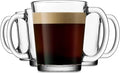 Godinger Coffee Mugs, Italian Made Glass Coffee Mug, Hot Beverage Tea Cups, Glass Cups, Drinking Glasses - 10oz., Set of 4
