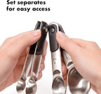 OXO Good Grips 4 Piece Stainless Steel Measuring Spoons with Magnetic Snaps, (Pack of 2)