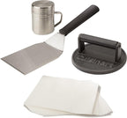 Cuisinart Smash Burger Kit,Cast Iron Press,Spatula,Seasoning Shaker and Patty Papers for Perfect Cookouts,Barbecues and Tailgates,(Pack of 6)