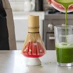 Cute Matcha Set With Mushroom Design Bowl And Whisk Holder, Unique Japanese Matcha Kit Gifts For Women Girls Friends Tea Lovers, Red