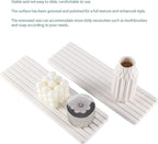 NiuYichee 2 PCS Water Absorbent diatomite Coasters, 12.2" x 4" Water Absorbing Stone Tray for Sink, Stone Drying mat for Kitchen Counter, Stone soap Tray Used for Hand Soaps & toiletries & Plants
