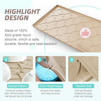 SIKADEER 25" x 22" Under Sink Mat Waterproof, Silicone Mat Kitchen Drawer Shelf and Cabinet Liner, Sink Protector for Kitchen Organizers and Storage, Boot Tray Pet Food Mats