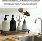 Durable Kitchen Sink Organizer, Instant Dry Sink Caddy for Bathroom Counter, Diatomite Stone Drying Tray, Upgrade Water Absorbing Stone Tray for Sink, Anti-Slip Stone Soap Tray -Dark Gray
