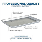 Viking Premium 15-Inch Nonstick Baking Sheet Pan, Made without PFAS, Heavy Gauge Aluminized Steel Cookie Sheet with Reinforced Iron Frame, Oven Safe to 475F