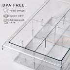 BINO | Pull-out Fridge Organizer | THE HANGER COLLECTION | Fridge Drawer Organizer with 2 Dividers | Clear Pantry Drawer Organizers | Shelf Holder Storage Drawers for Fruits, Veggies & Drinks