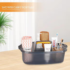 Large Cleaning Supplies Caddy Portable Shower Basket Supply Organizer with Handle Plastic Bucket Tool Storage for Bathroom, Bedroom, Kitchen, College Dorm, Garden, Clear Grey