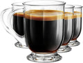 Clear Glass Coffee Mugs Set of 4, 16 OZ Large Glass Beer Cups with Handle,Bottom Nine-Sided Diner Mug for Men and Women Hot Beverages,Tea, Cappuccino, Latte, Espresso, Juice Mothers