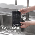 Small Bathroom Vanity Silicone Tray for Counter, Rectangle Dish Soap and Sponge Holder for Kitchen Sink, Perfume Organizer for Dresser, Marble Black
