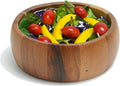 Woodard & Charles Acacia Wood Large Individual Salad Bowl, Snack Serving Bowl, 6 1/2" x 2 1/2"