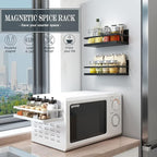 Magnetic Spice Rack Organizer Single Tier Refrigerator Spice Storage Shelf, kitchen organization, Easy to Install the Side of Refrigerator Can Hold spices,Jar of Olive Oil, Pepper, Small Things