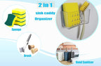 AMUONTY Sponge Holder for Kitchen Sink Suction,Plastic Sink Brush Sponge Caddy Sink Organizer-(5.7" x 2.4" x 3.1"),Clear