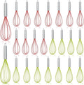 24 Sets 10 Inch Whisks Bulk DIY Fillable Whisk Gifts Colored Silicone Whisks for Cooking Heat Resistant Egg Beaters for Candy Holder Party Favors