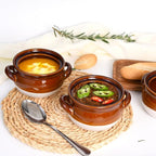 Vumdua French Onion Soup Bowls with Handles, 28 oz Ceramic Soup Crocks Oven Proof Soup Bowls for Chilli, Cereal, Pot Pies - French Onion Soup Crocks, Oven, Broil & Dishwasher Safe, Set of 4