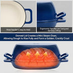 Enameled Cast Iron Oval Dutch Oven for Bread Baking，12"x8" Bread Pot with Lid，Ideal for Sourdough, Artisan Loaves & Family Meals，5 Qt