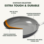 GreenPan Chatham Hard Anodized Healthy Ceramic Nonstick, 11" Frying Pan Skillet, PFAS-Free, Dishwasher Safe, Oven Safe, Gray