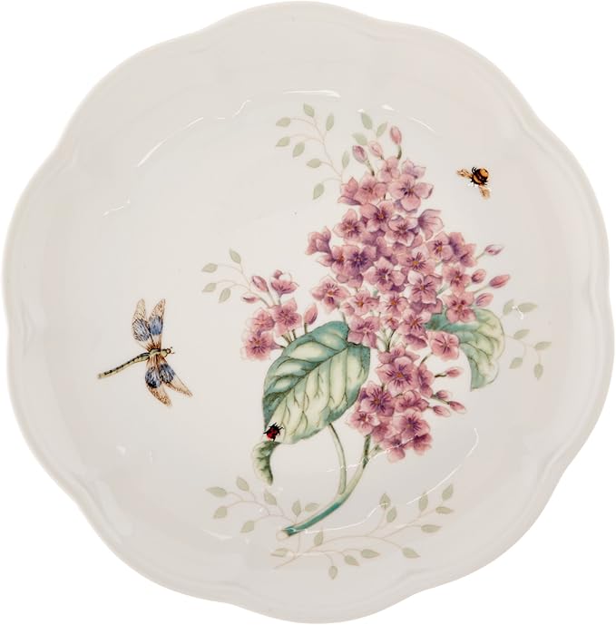 Lenox Dinnerware Set, Butterfly Meadow 18-Piece Set, Service For 6, White Porcelain, Butterfly And Flower Designs, Plates And Bowls Sets, Dishwasher Safe, Home & Kitchen (18 Pieces, Assorted)