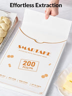 SMARTAKE 200 Pcs Parchment Paper Baking Sheets, 9x13 Inch Non-Stick Precut Baking Parchment, Suitable for Baking Grilling Air Fryer Steaming Bread Cup Cake Cookie and More (White)