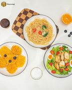 Yeacccng White Pasta Bowls Set of 6, 9.25 Inch 50 Oz Large Ceramic Soup Salad Bowls, Black Rim Minimalist Design, Lead-Free Cadmium-Free, Dishwasher Microwave Oven Safe, Scratch-Resistant