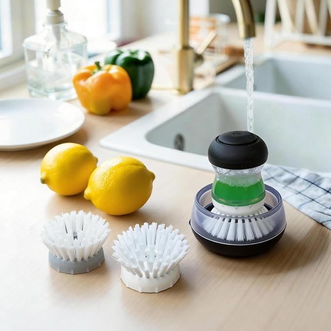 4 Pack Brush Refills for OXO Dish Brush Refill B, Brush Head Replacement OXO Dish Brush Replacement Head（White Round）