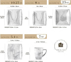MALACASA Dinnerware Sets, 30 Piece Porcelain Plates and Bowls Sets for 6, Square Dish Set with Dinner Plates Set, Cup and Saucer, Modern Dishware Dishes Microwave Safe, Marble Grey, Series Blance