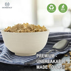Homienly Unbreakable Cereal Bowls, Unbreakable Plastic Bowls Alternatives Set of 8, Wheat Straw Bowl for Kitchen,Camping, RV, Party, Microwave Safe Bowl Set for Cereal, Soup, Salad (Beige, 26 OZ)