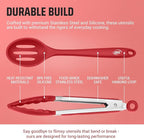 Kaluns Silicone Kitchen Utensils Set 24 Pcs Cooking Utensils Set - Can Opener, Masher, Turner, Spatula 446°F Heat Resistant Non-Stick - Premium Silicone and Stainless Steel Utensil Set