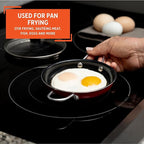 IMUSA Mini Fry Pan 5.8” Nonstick Skillet, Caribbean Red Ceramic Egg Pan with Glass Lid, Small Aluminum Cookware for Single Servings, PFAS Free