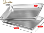 Eatex Aluminum Baking Sheet Set, 4 Pack Cookie Sheet Set, 9x13 Baking Pan Set, Warp Resistant Cookie Sheets for Baking Nonstick, Steel Baking Pans Set, Baking Sheets for Oven, Quarter Sheet Pan