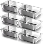 WantJoin Steam Table Hotel Pans - 1/2 Half Size 4 Inch Deep 6 Pack, Stainless Steel Food Storage Container Metal Tray Sets for Commercial Chafing Dishes Restaurant Buffet Catering Supplies