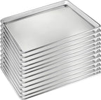 12 Pack Half Size Baking Sheet Pan Set, Aluminum Commercial Quality Cookie Sheet for Baking or Roasting, Large Thick Baking Tray Prevents Warping, 13" × 17.9" Cookie Tray Pan